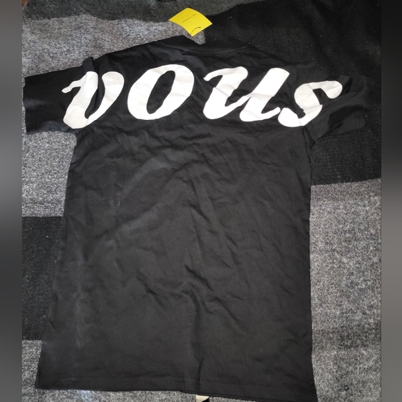 "VOUS Church Black Graphic T-Shirt Size S/M | Giant VOUS Logo on Back" - Picture 1 of 6